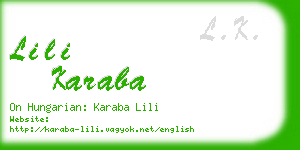 lili karaba business card